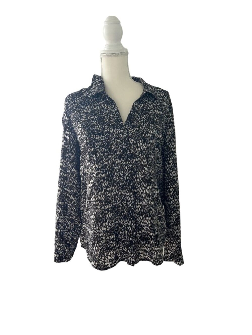 JOIE Womens Black White Long Sleeve Top Size M